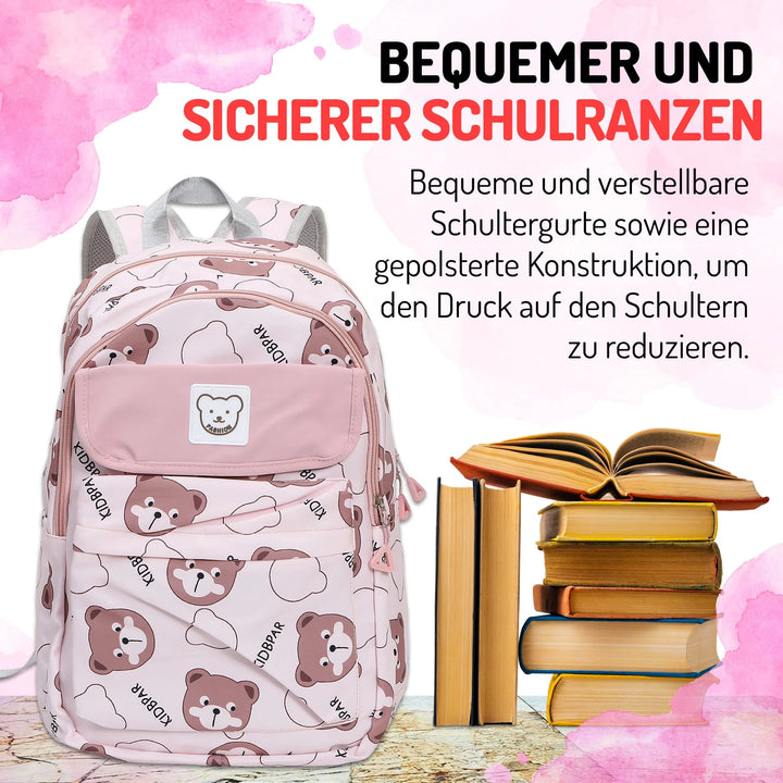 Nette Bedruckte Schultasche Pink – Europebazar