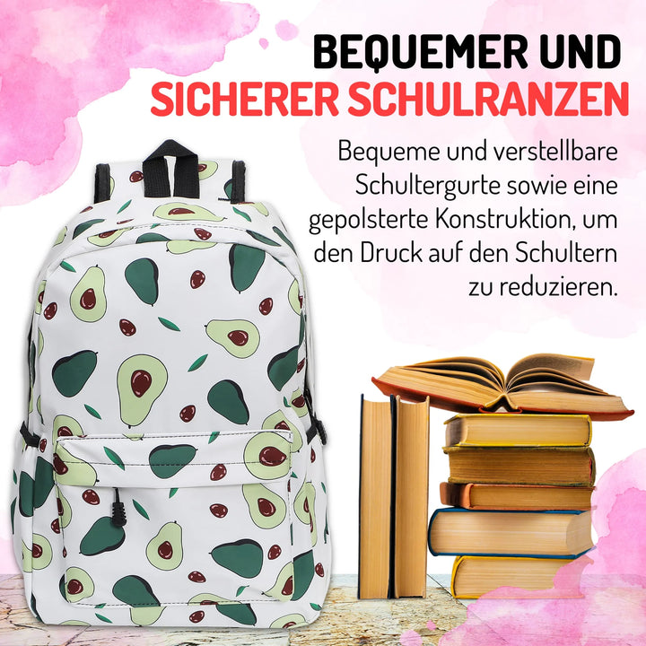 Nette Bedruckte Schultasche Avokado – Europebazar