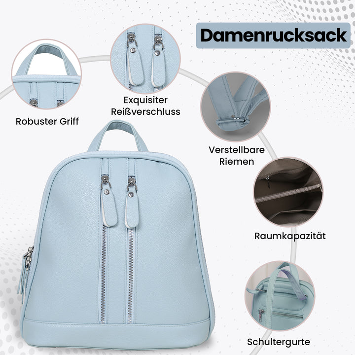 Lederrucksack Damen Blau – Europebazar