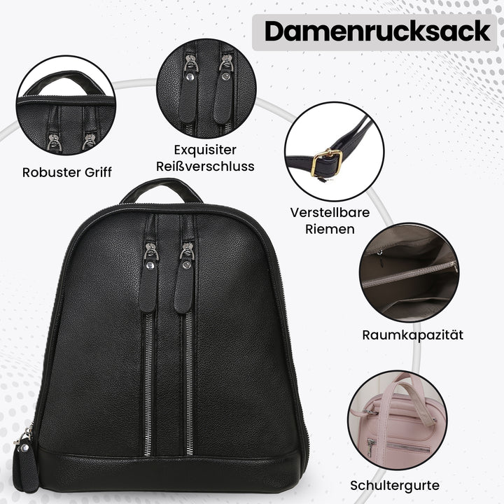 Lederrucksack Damen Schwarz – Europebazar