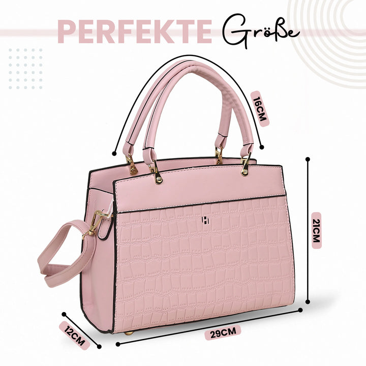 Damen Handtasche Pink- Krokodil Muster – Europebazar