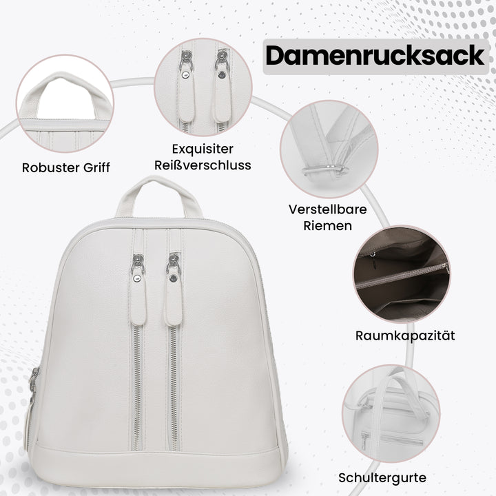 Lederrucksack Damen Weiß – Europebazar