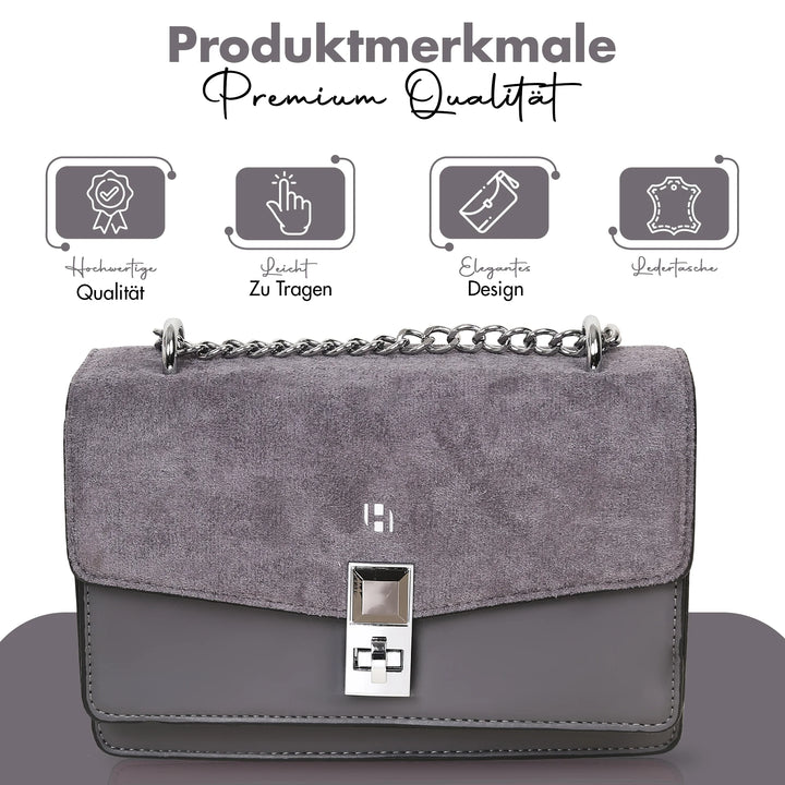 kleine Handtasche Damen Schwarz Grau – Europebazar