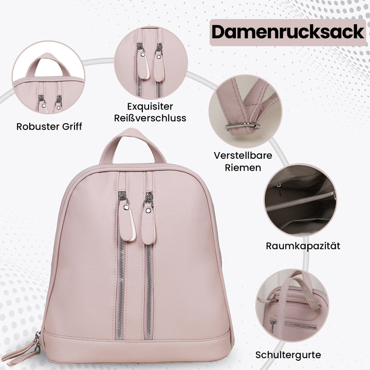 Lederrucksack Damen Pink – Europebazar