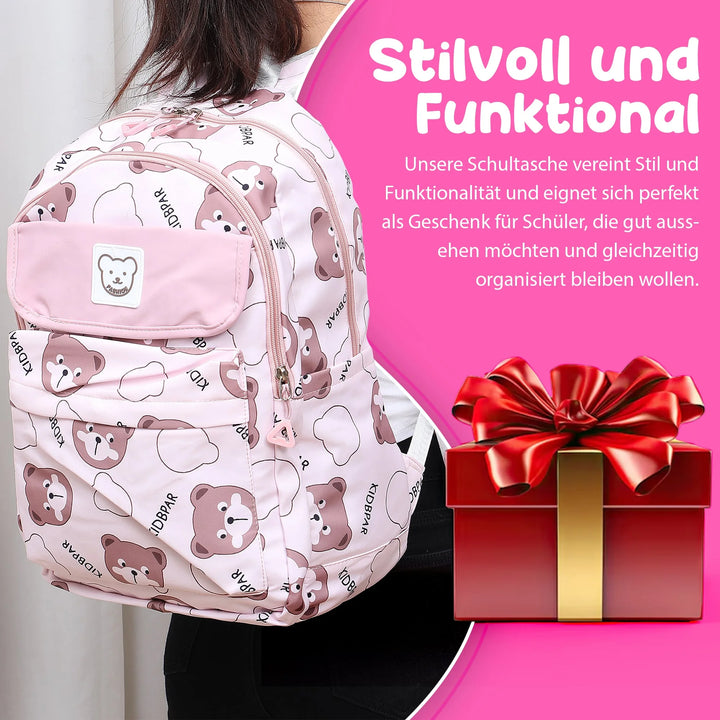 Nette Bedruckte Schultasche Pink – Europebazar