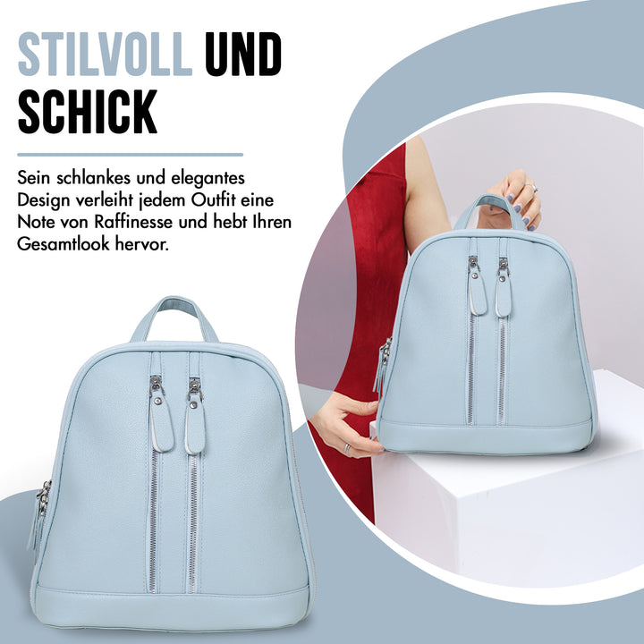 Lederrucksack Damen Blau – Europebazar