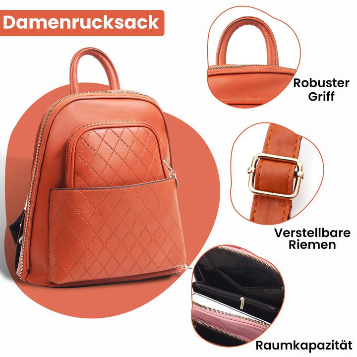 PU Leder Rucksack für Damen Braun – Europebazar