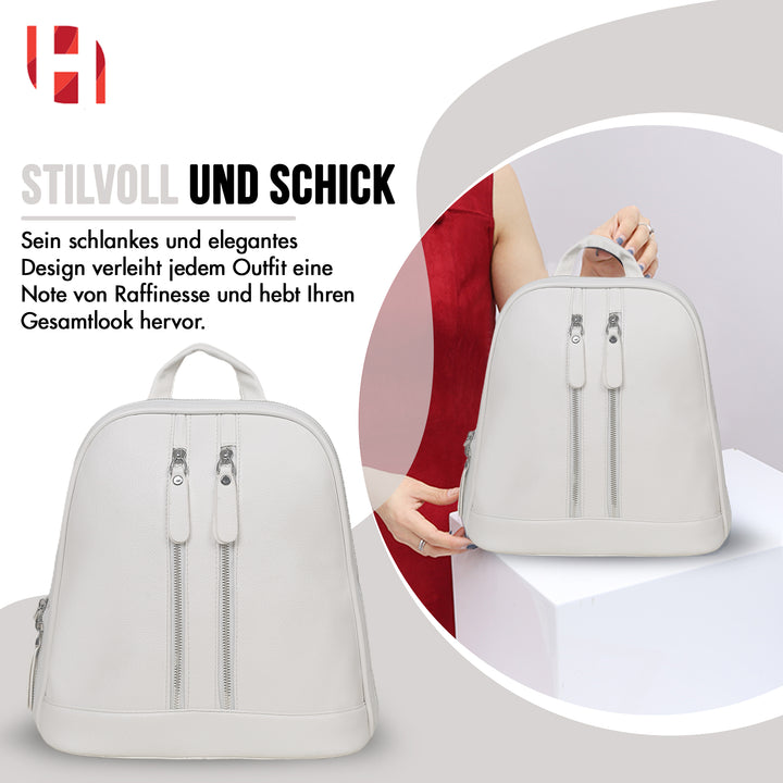 Lederrucksack Damen Weiß – Europebazar