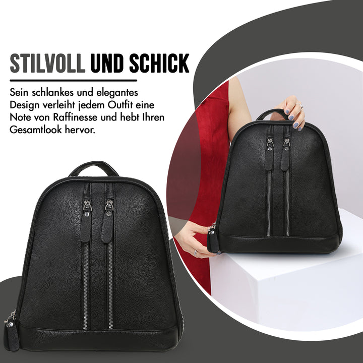 Lederrucksack Damen Schwarz – Europebazar