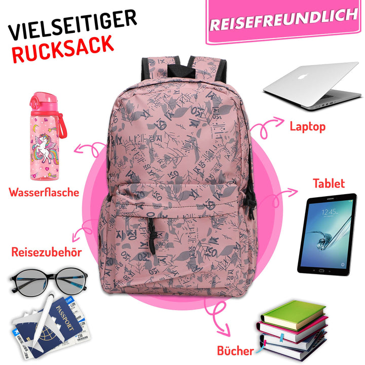   Nette Bedruckte Schultasche Ziegelrot – Europebazar