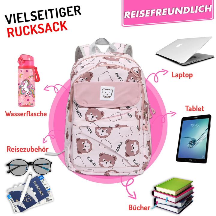 Nette Bedruckte Schultasche Pink – Europebazar