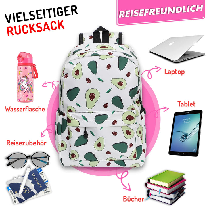 Nette Bedruckte Schultasche Avokado – Europebazar