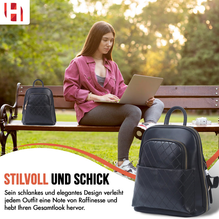 PU Leder Rucksack für Damen Schwarz – Europebazar