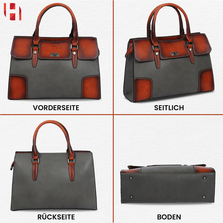 Damen Handtasche Leder Groß Schwarz– Europebazar