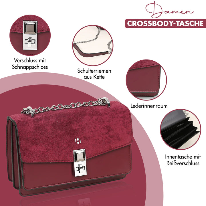 kleine Handtasche Damen Schwarz Rot – Europebazar