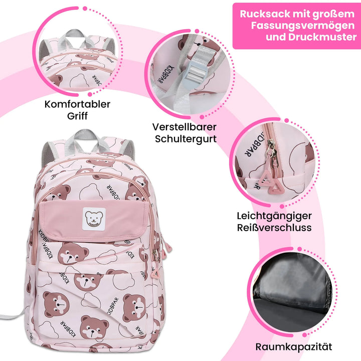 Nette Bedruckte Schultasche Pink – Europebazar