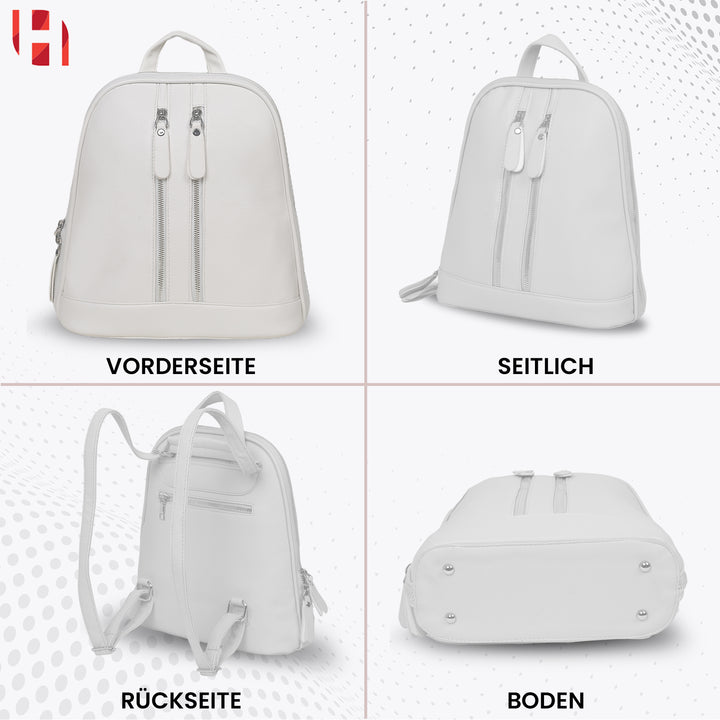 Lederrucksack Damen Weiß – Europebazar