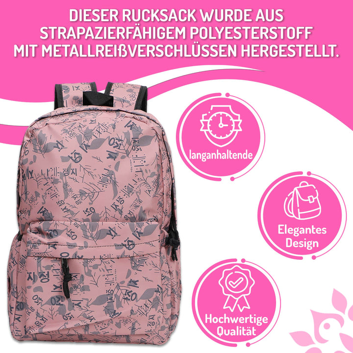   Nette Bedruckte Schultasche Ziegelrot – Europebazar