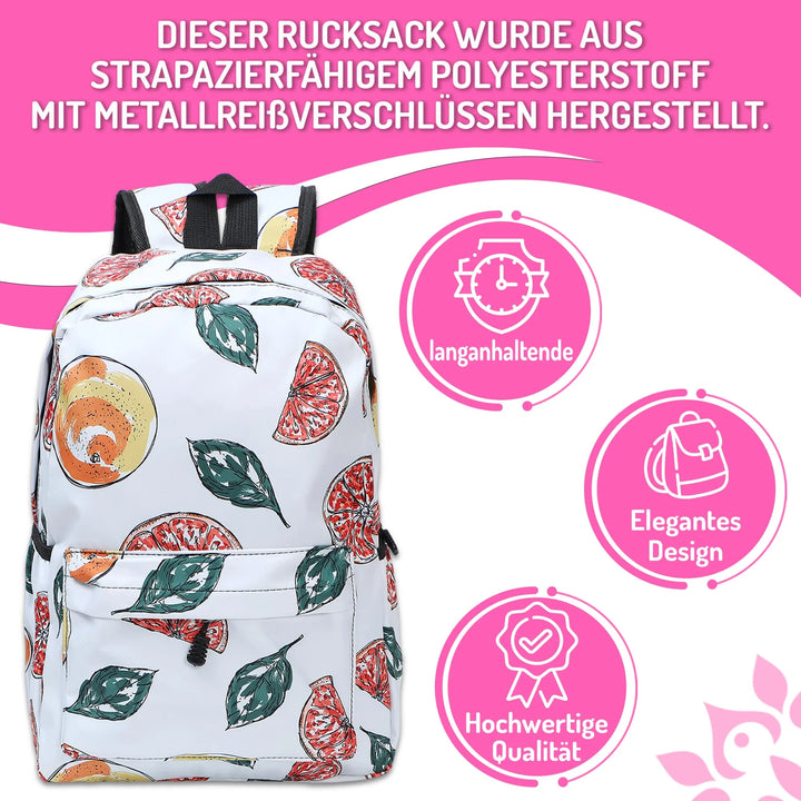   Nette Bedruckte Schultasche Grapefruit – Europebazar