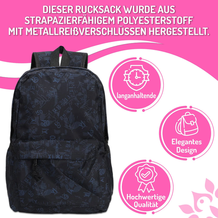   Nette Bedruckte Schultasche Ziegelschwarz – Europebazar