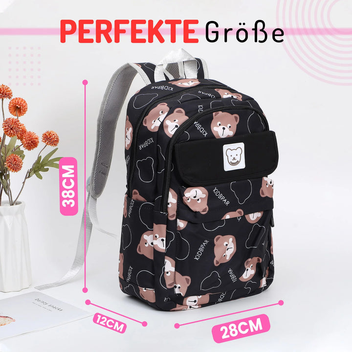 Nette Bedruckte Schultasche Schwarz– Europebazar