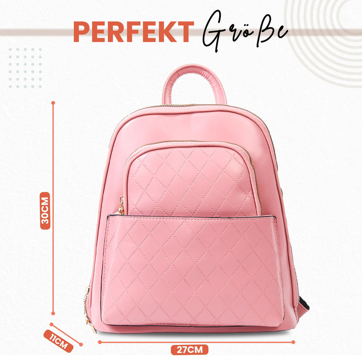 PU Leder Rucksack für Damen Pink– Europebazar