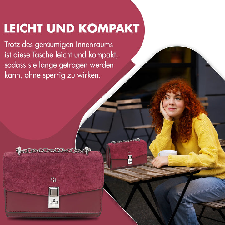 kleine Handtasche Damen Schwarz Rot – Europebazar