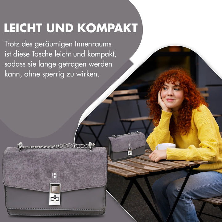 kleine Handtasche Damen Schwarz Grau – Europebazar