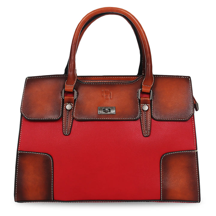 Damen Handtasche Leder Groß Rot– Europebazar