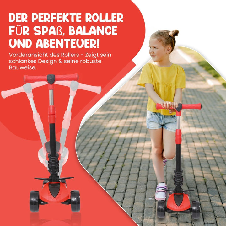 Habib Gruppe 3 - Rad Kinderroller mit LED Rädern & Sitz | Faltbar Höhenverstellbar - Europebazar