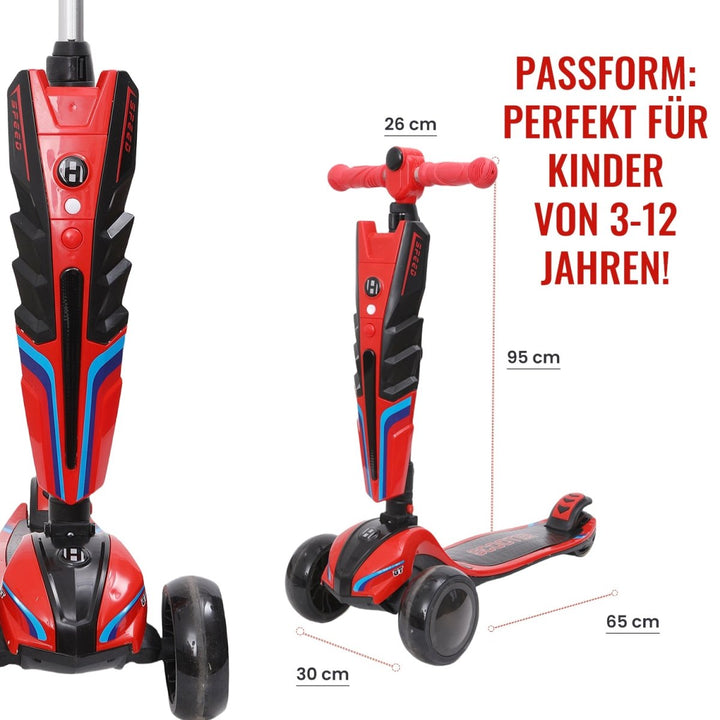 Habib Gruppe 3 - Rad Roller mit LED - Licht | Klappbar & bis 100kg belastbar - Europebazar