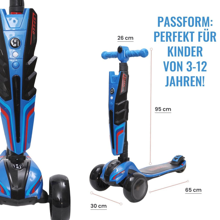 Habib Gruppe 3 - Rad Roller mit LED - Licht | Klappbar & bis 100kg belastbar - Europebazar