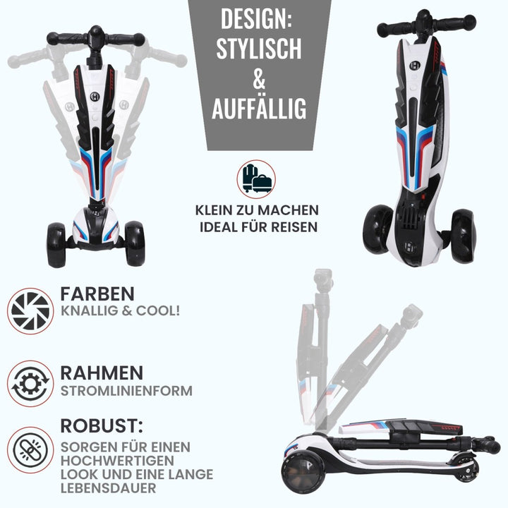 Habib Gruppe 3 - Rad Roller mit LED - Licht | Klappbar & bis 100kg belastbar - Europebazar