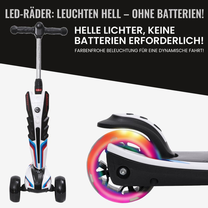 Habib Gruppe 3 - Rad Roller mit LED - Licht | Klappbar & bis 100kg belastbar - Europebazar