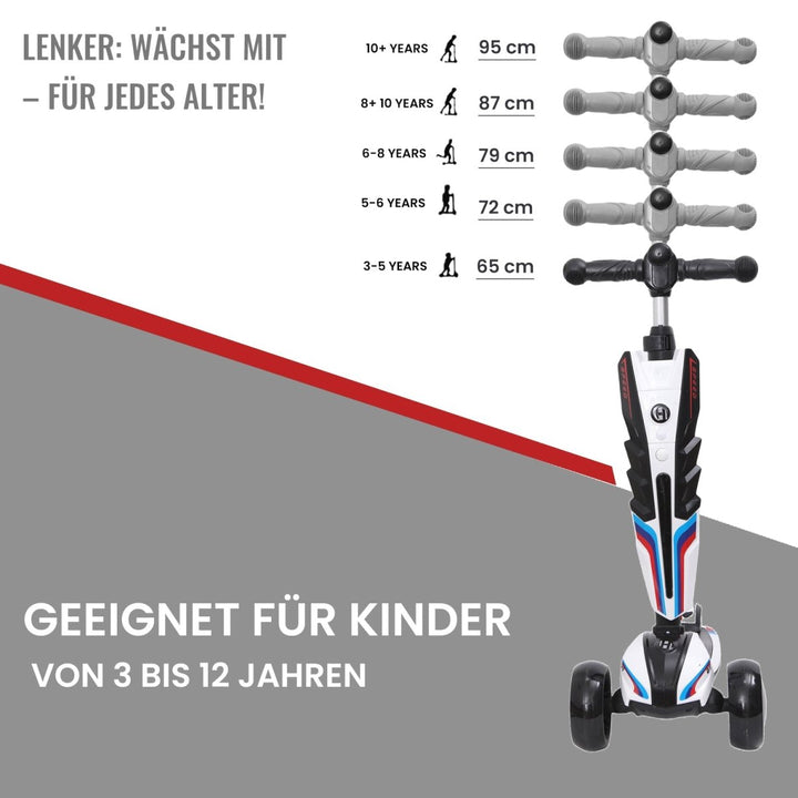 Habib Gruppe 3 - Rad Roller mit LED - Licht | Klappbar & bis 100kg belastbar - Europebazar