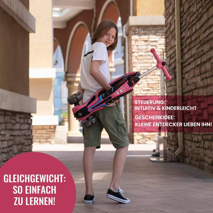 Habib Gruppe 3 - Rad Roller mit LED - Licht | Klappbar & bis 100kg belastbar - Europebazar