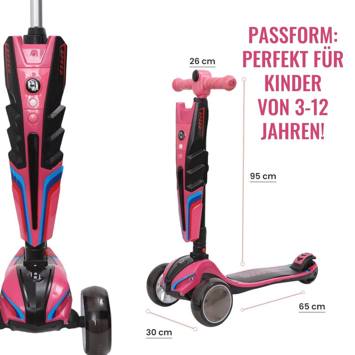 Habib Gruppe 3 - Rad Roller mit LED - Licht | Klappbar & bis 100kg belastbar - Europebazar