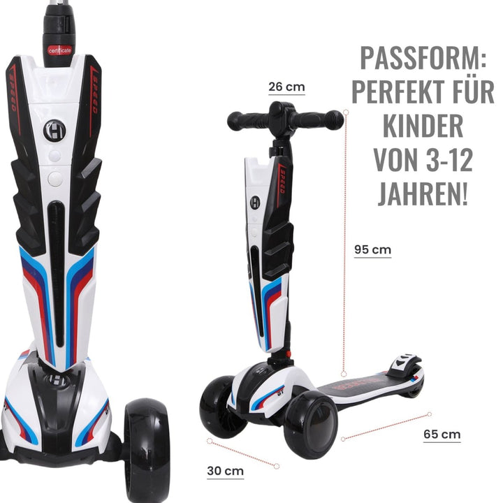 Habib Gruppe 3 - Rad Roller mit LED - Licht | Klappbar & bis 100kg belastbar - Europebazar