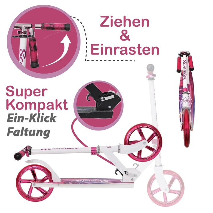 Habib Gruppe Cityroller mit XXL Glanz - Rädern | Klappbar & bis 100kg - Europebazar