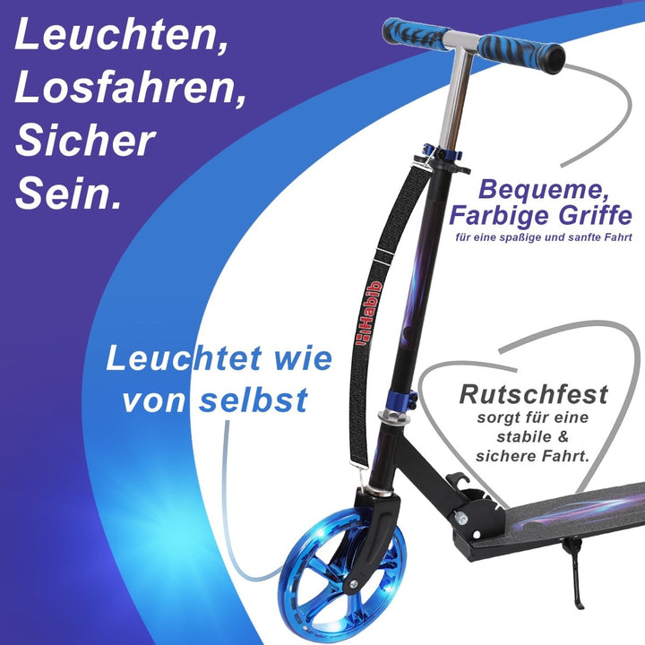 Habib Gruppe Cityroller mit XXL Glanz - Rädern | Klappbar & bis 100kg - Europebazar