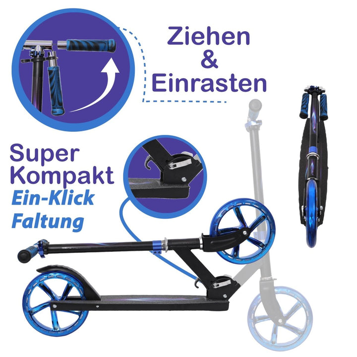 Habib Gruppe Cityroller mit XXL Glanz - Rädern | Klappbar & bis 100kg - Europebazar