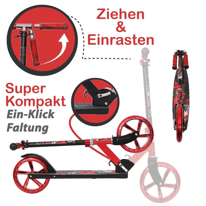 Habib Gruppe Cityroller mit XXL Glanz - Rädern | Klappbar & bis 100kg - Europebazar