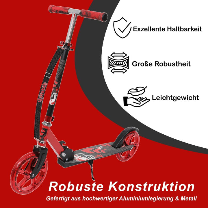 Habib Gruppe Cityroller mit XXL Glanz - Rädern | Klappbar & bis 100kg - Europebazar