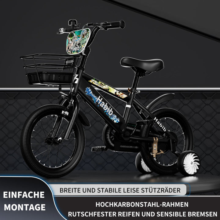 Habib Gruppe Dino Jungenfahrrad 12" 14" 16" | Set mit Schutzpads & Pumpe - Europebazar