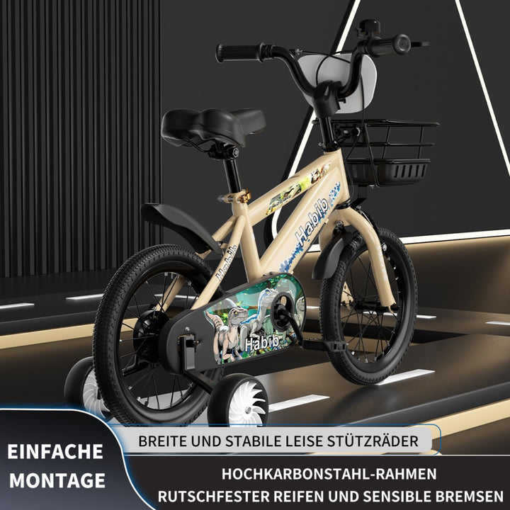 Habib Gruppe Dino Jungenfahrrad 12" 14" 16" | Set mit Schutzpads & Pumpe - Europebazar