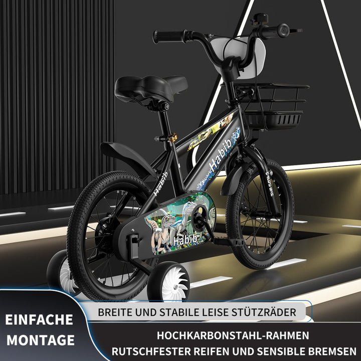 Habib Gruppe Dino Jungenfahrrad 12" 14" 16" | Set mit Schutzpads & Pumpe - Europebazar
