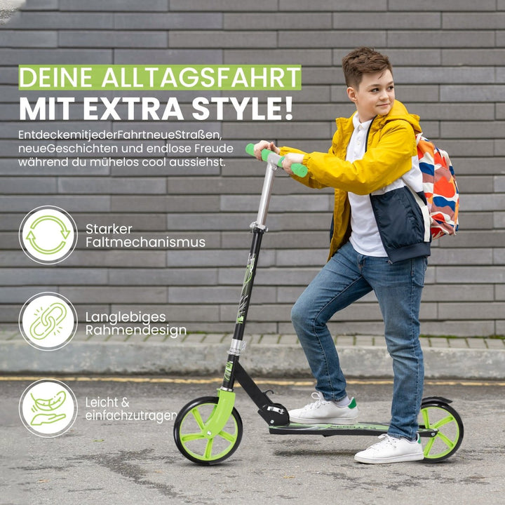 Habib Gruppe Kickroller mit 205mm XXL Rädern | Klappbar & bis 100kg - Europebazar