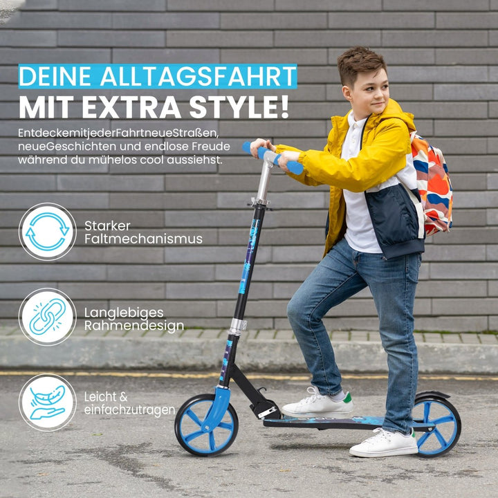 Habib Gruppe Kickroller mit 205mm XXL Rädern | Klappbar & bis 100kg - Europebazar