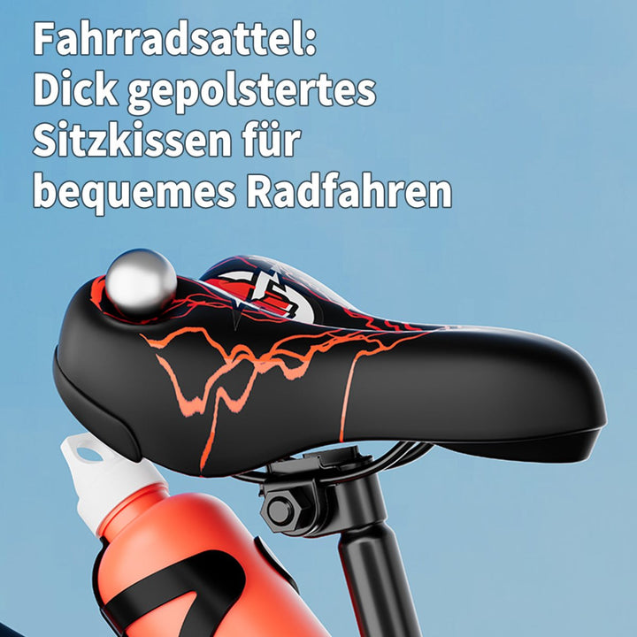 Habib Gruppe Kinderfahrrad Jungenfahrrad 12 14 16 Zoll ab 3 Jahre – mit LED Stützrädern, Korb, Klingel & GRATIS Helm & Pumpe, Vorderradbremse - Europebazar