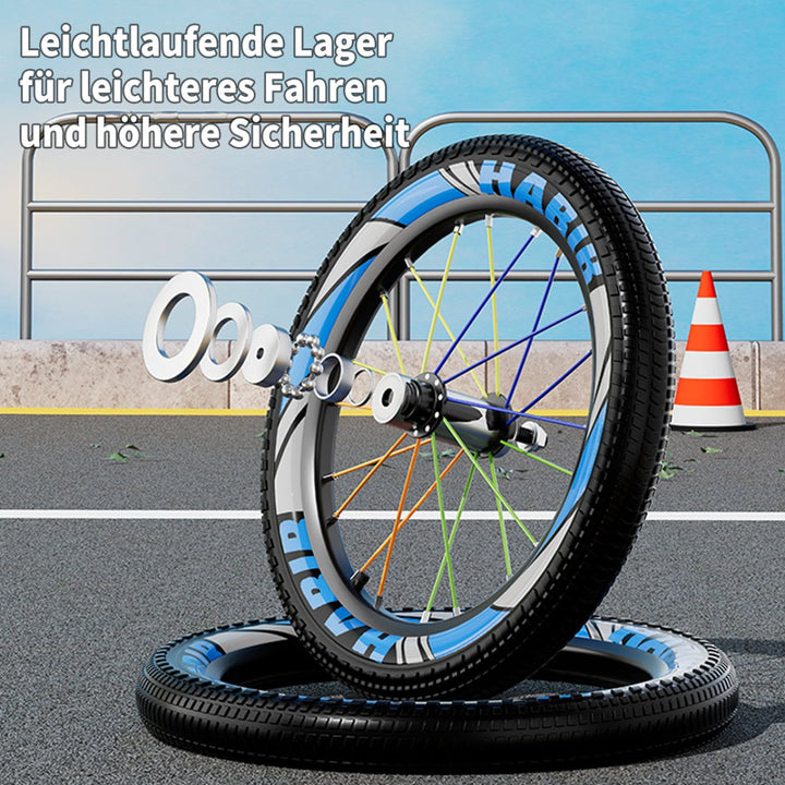Habib Gruppe Kinderfahrrad Jungenfahrrad 12 14 16 Zoll ab 3 Jahre – mit LED Stützrädern, Korb, Klingel & GRATIS Helm & Pumpe, Vorderradbremse - Europebazar
